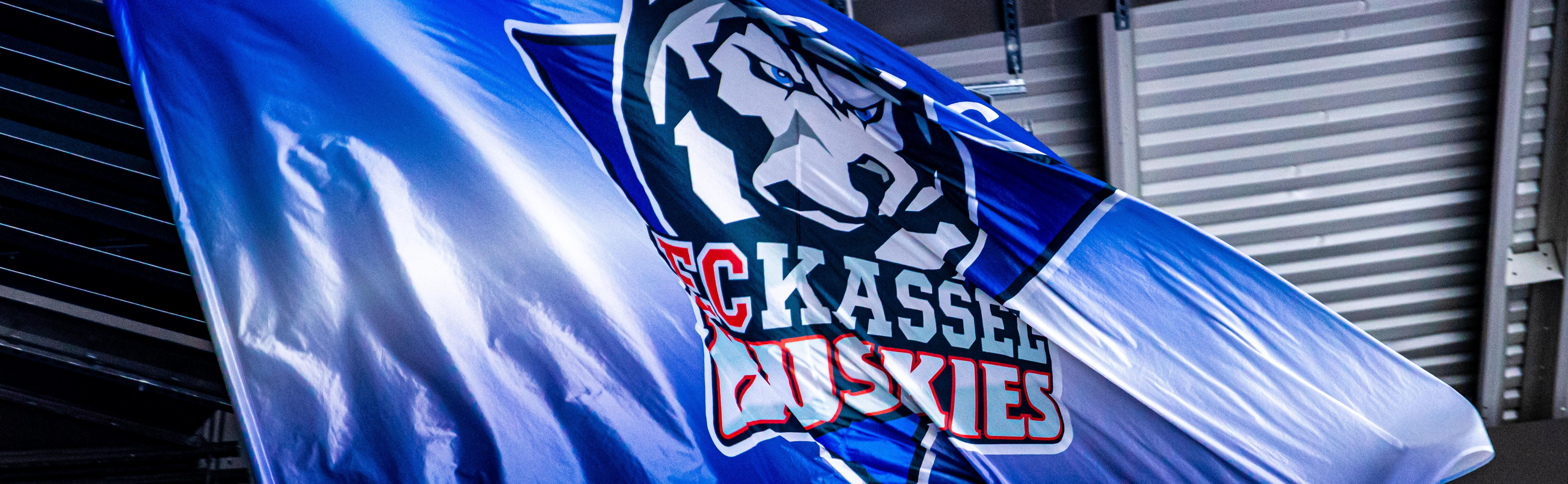 Husky Fahne groß in blau